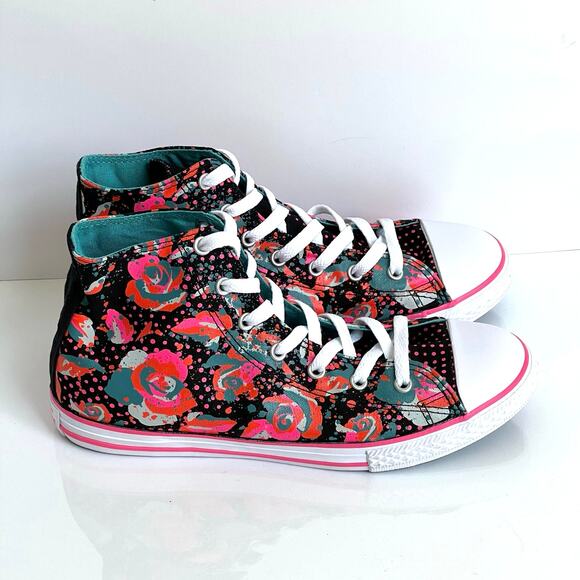 NWOT Converse roses and dots hi top sneakers shoes - Picture 3 of 8